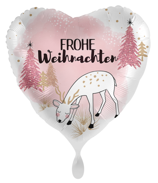 Folienballon - Frohe Weihnachten, rosa Wintertraum - ø 43cm